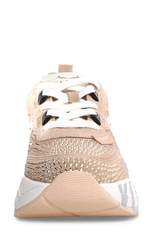 Shop Voile Blanche Club105 Sneaker In Beige Strass