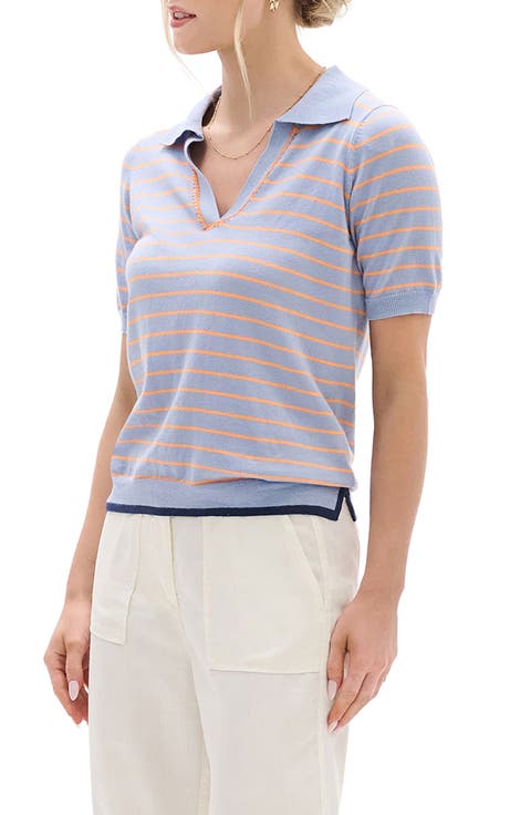 Serenity Stripe Polo Top