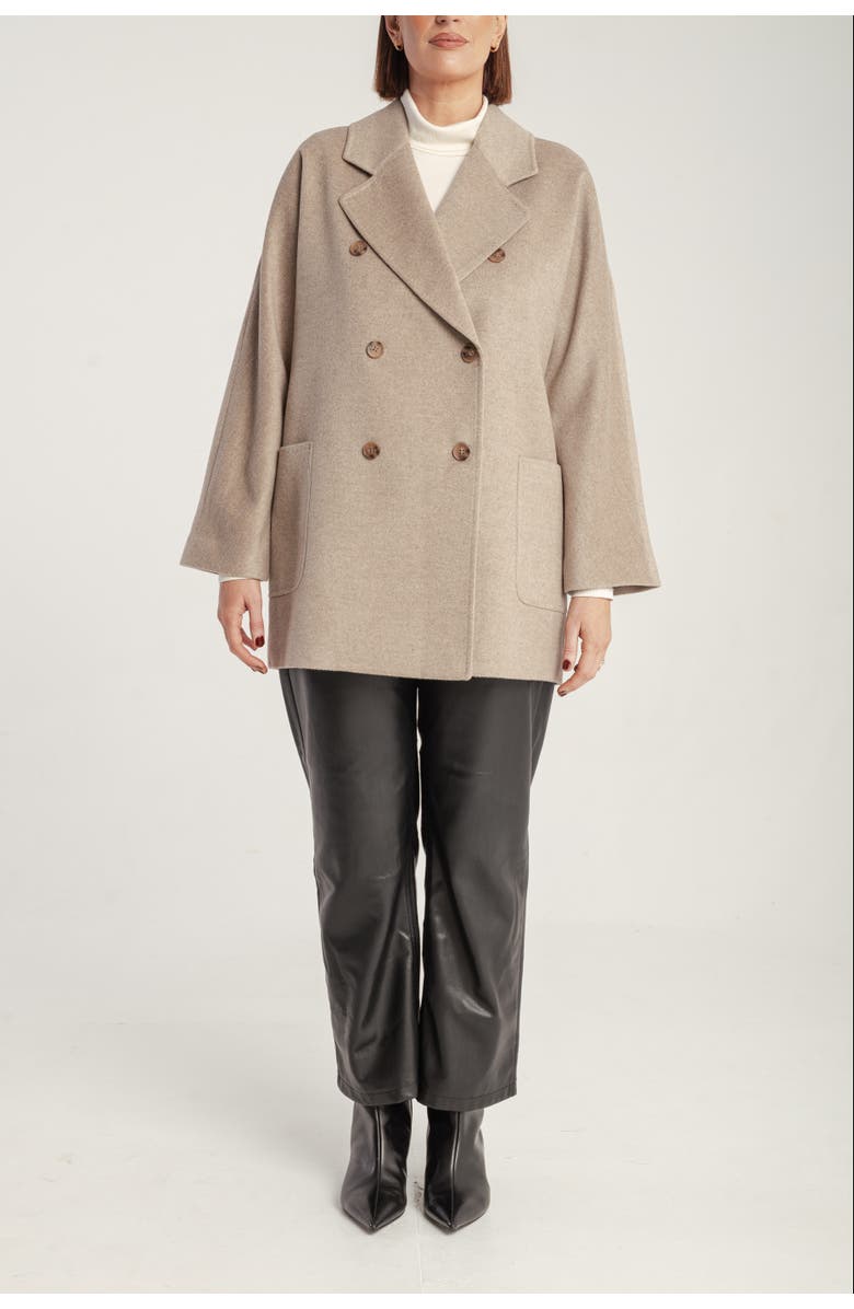 1982 Cashmere Double Breasted Short Coat, Main, color, Natural Brown