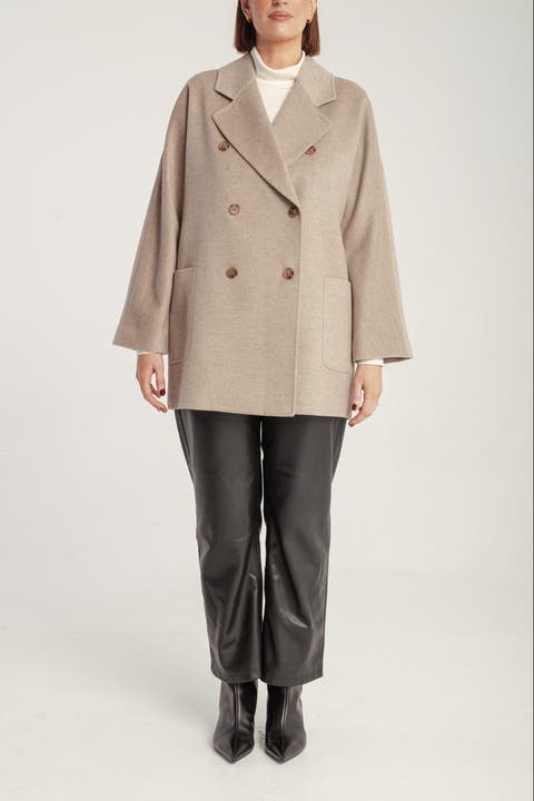 Cashmere Double Breasted Short Coat