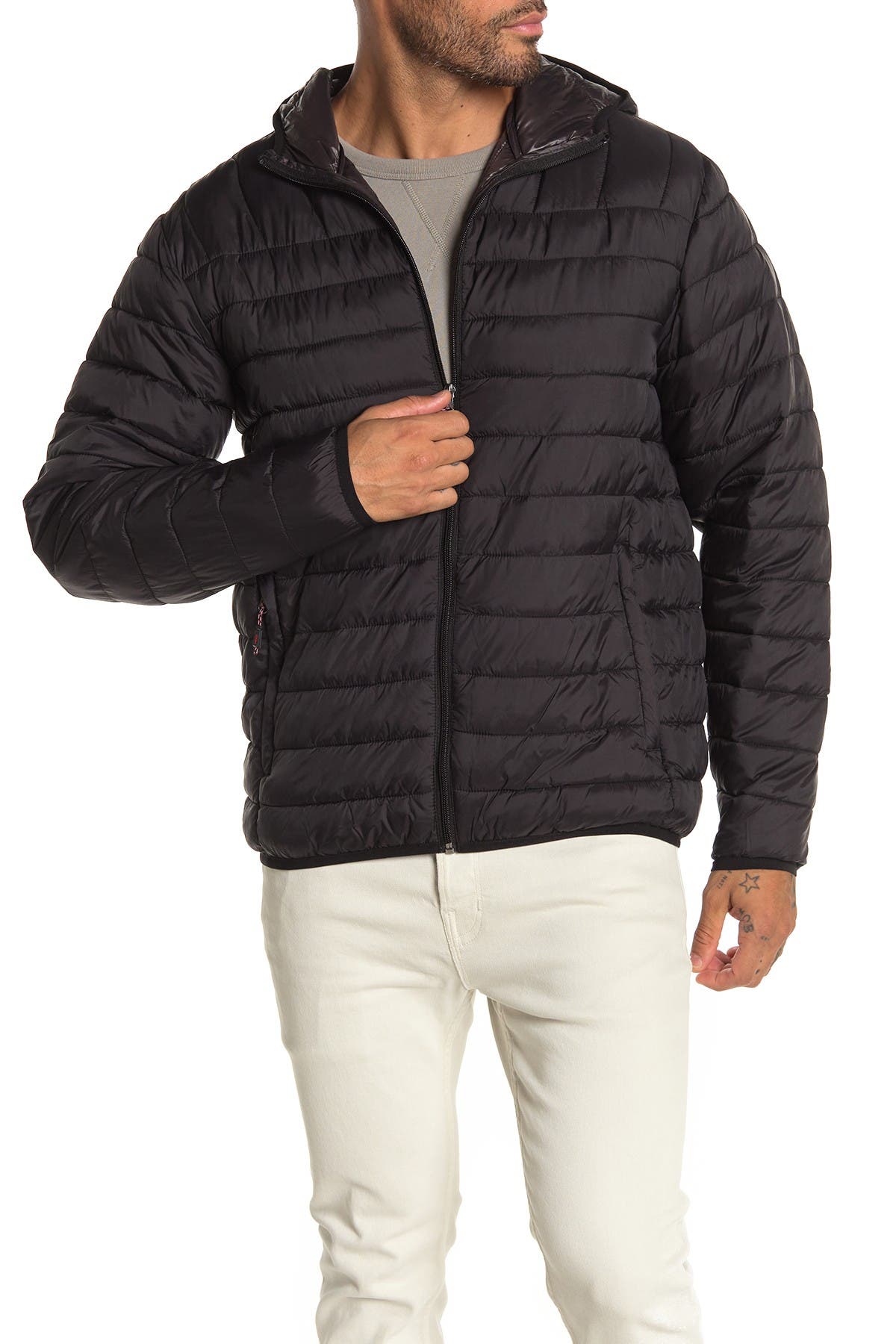 HAWKE & CO PrimaLoft Hooded Packable Quilted Jacket