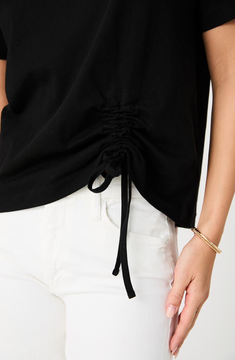 French Connection Rallie Ruched Tie T-Shirt, Alternate, color, Black