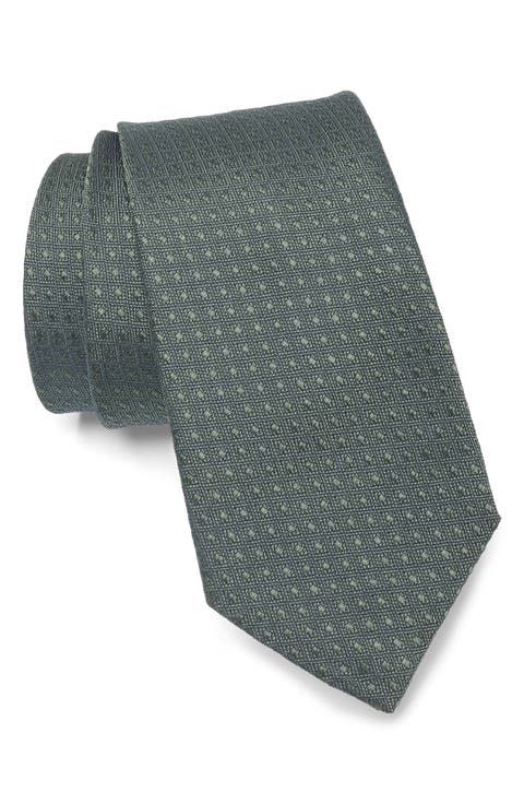 Dot Cotton & Silk Blend Tie