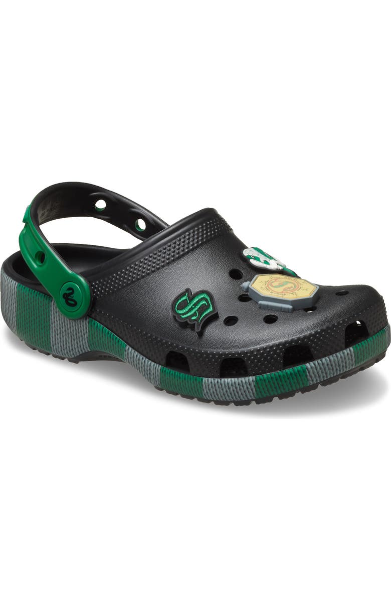 CROCS x Harry Potter<sup>™</sup> Kids' Slytherin Clog, Main, color, Black/ Green Multi