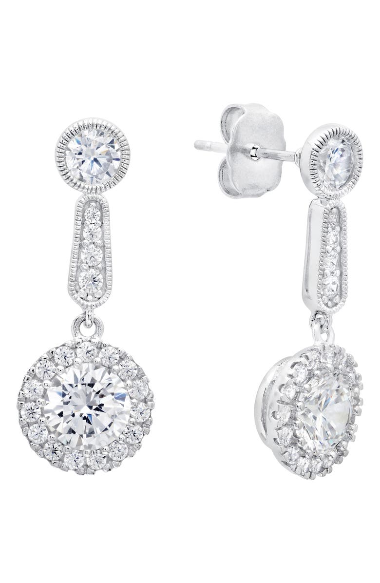 Crislu Andrew Prince Drop Earrings, Main, color, Platinum