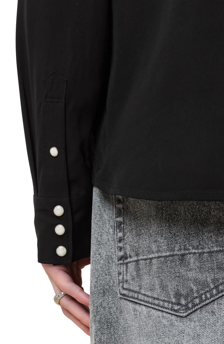 AllSaints Dallin Embroidered Snap-Up Western Shirt, Alternate, color, 
