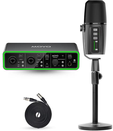 Music/Audio Interface Bundle -with USB Interface, UM6 Dynamic Microphone, and Tabletop Stand