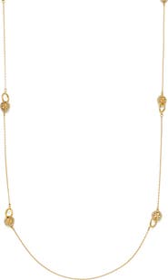 Tory Burch Icon Pavé Interlocking Station Necklace