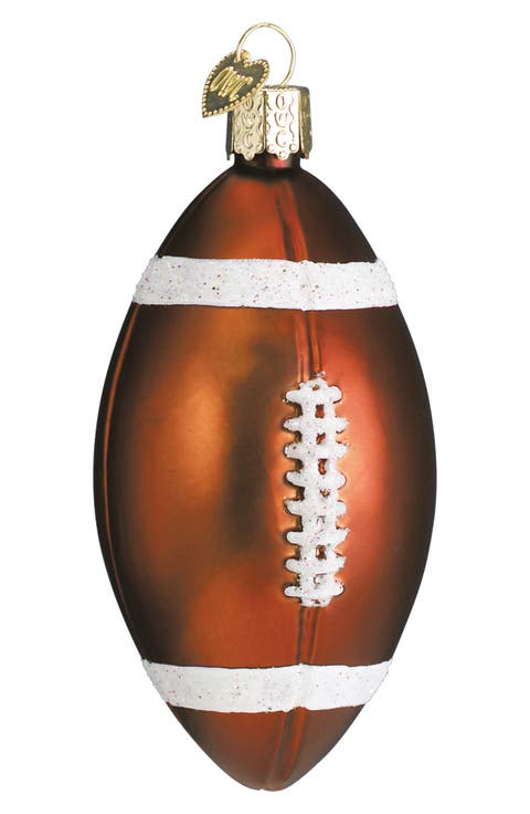 Football Glass Ornament