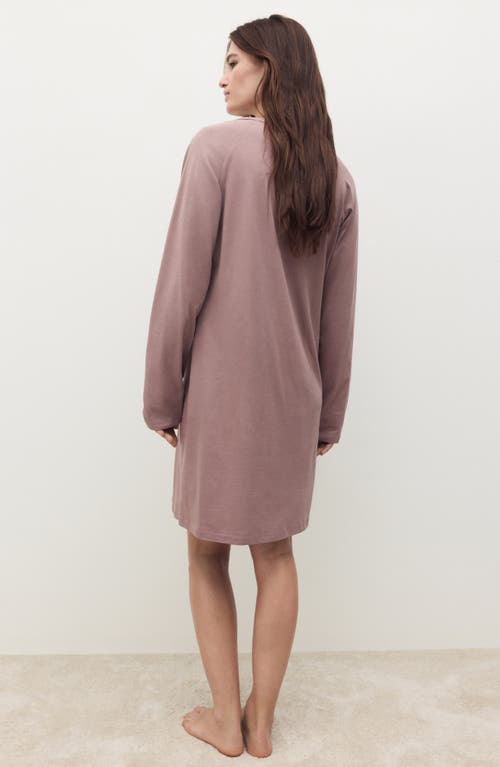 Mango Long Sleeve Cotton Nightgown In Animal Print