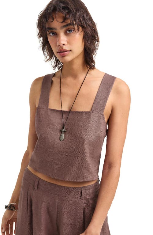 Vitamin A ® Tallows Crop Linen Cover-up Top In Pink
