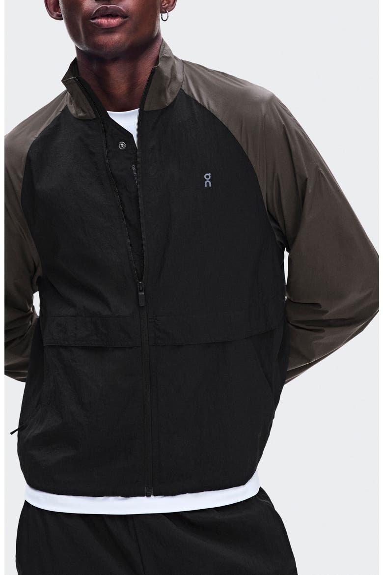 All-Day Track Jacket, Main, color, BLACK/ ESPRESSO