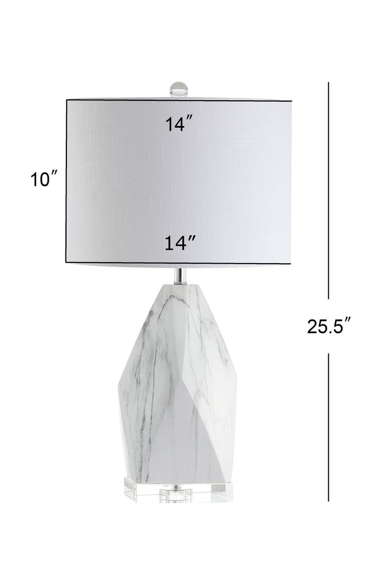 JONATHAN Y Oslo Ceramic Marble/Crystal LED Table Lamp, Main, color, White