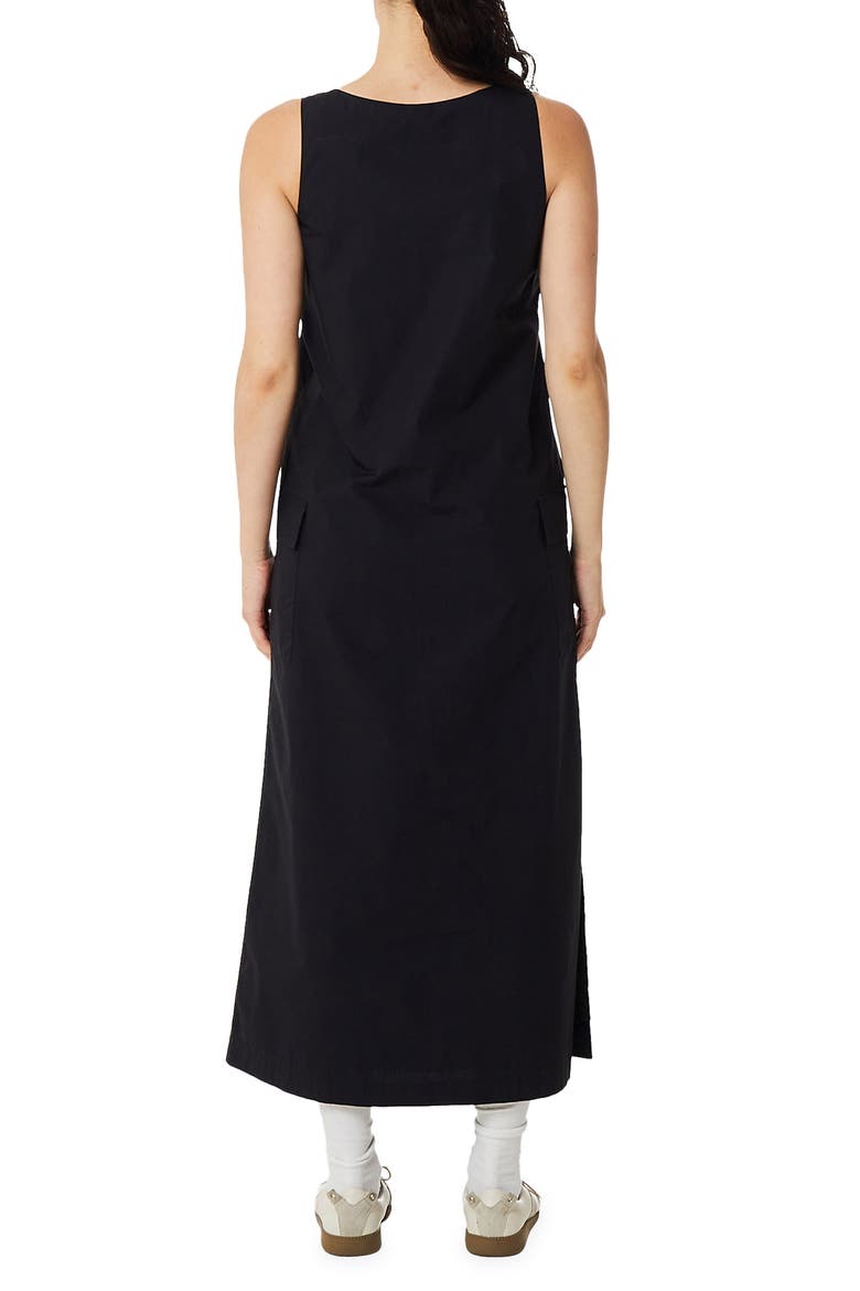 Shyla Bow Cutout Cotton Maxi Dress, Alternate, color, BLACK