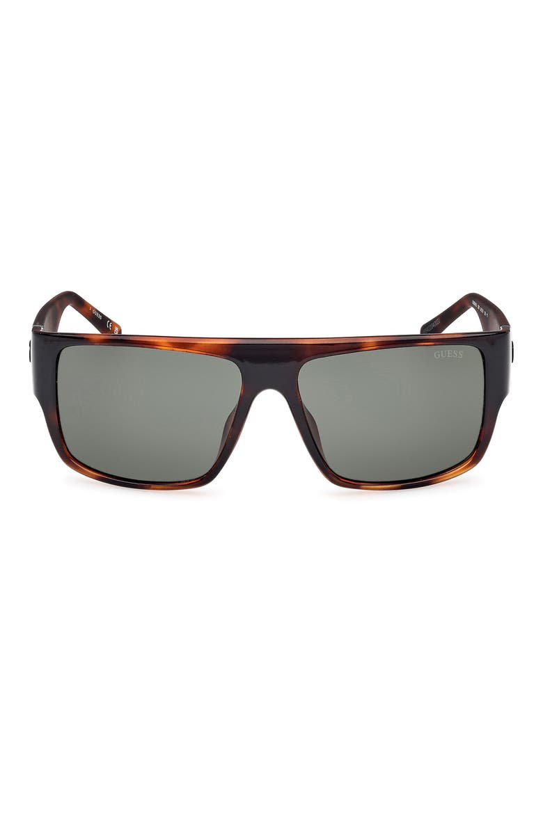 Rectangular Sunglasses, Main, color, DARK HAVANA / GREEN