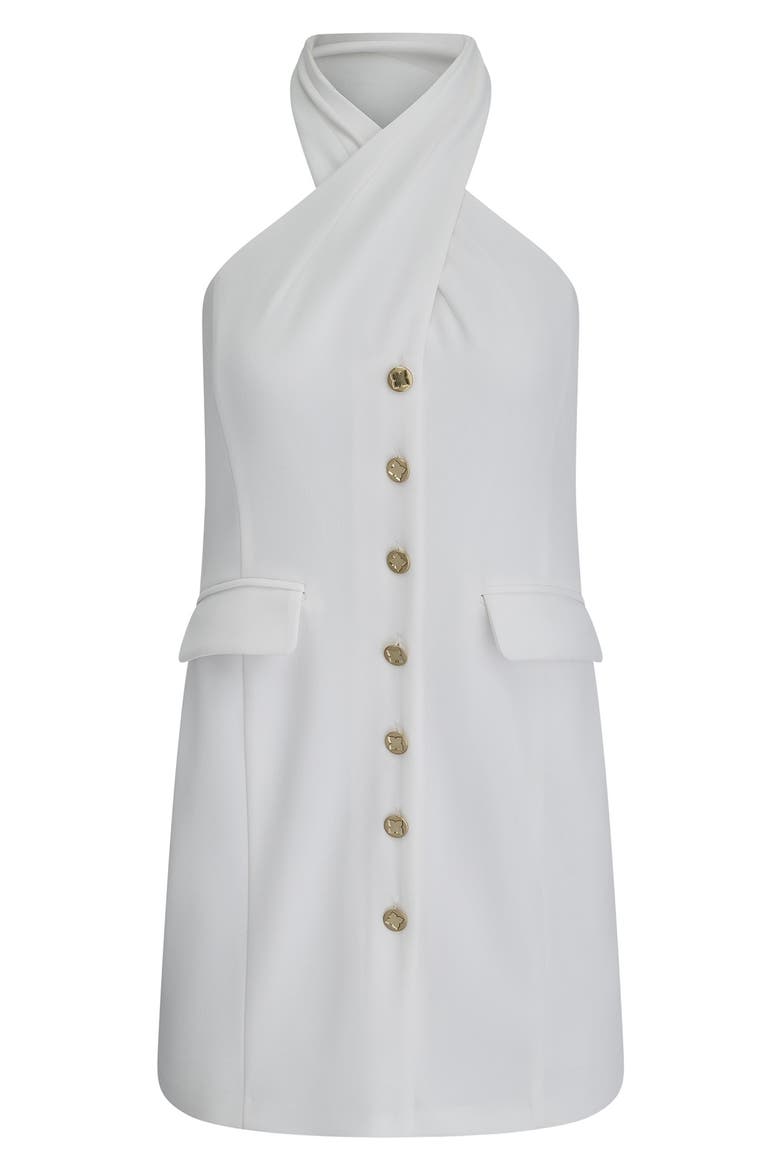 Plyr Halter Neck Minidress, Alternate, color, CREAM