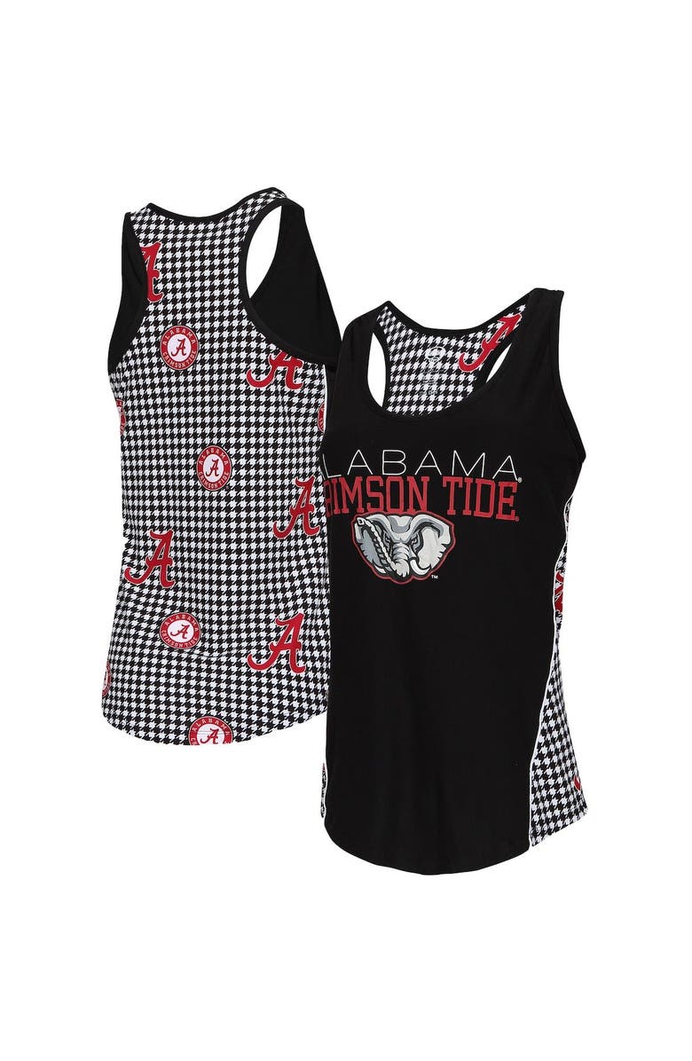 CONCEPTS SPORT Women's Concepts Sport Black/Houndstooth Alabama Crimson Tide Fairway Knit Tank Top, Main, color,