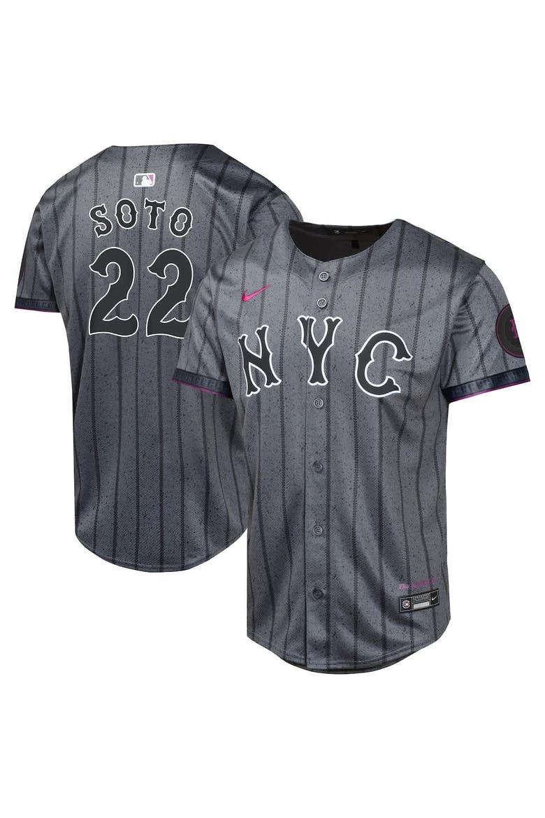 Youth Nike Juan Soto Gray New York Mets City Connect Limited Jersey, Main, color, Gray