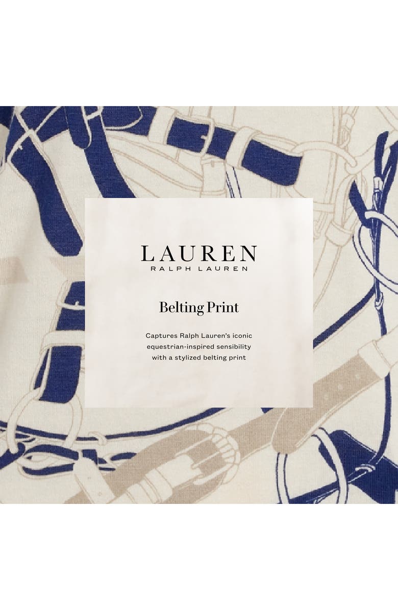 Lauren Ralph Lauren Belting Print Classic Fit Crepe Button-Up Shirt, Alternate, color, 