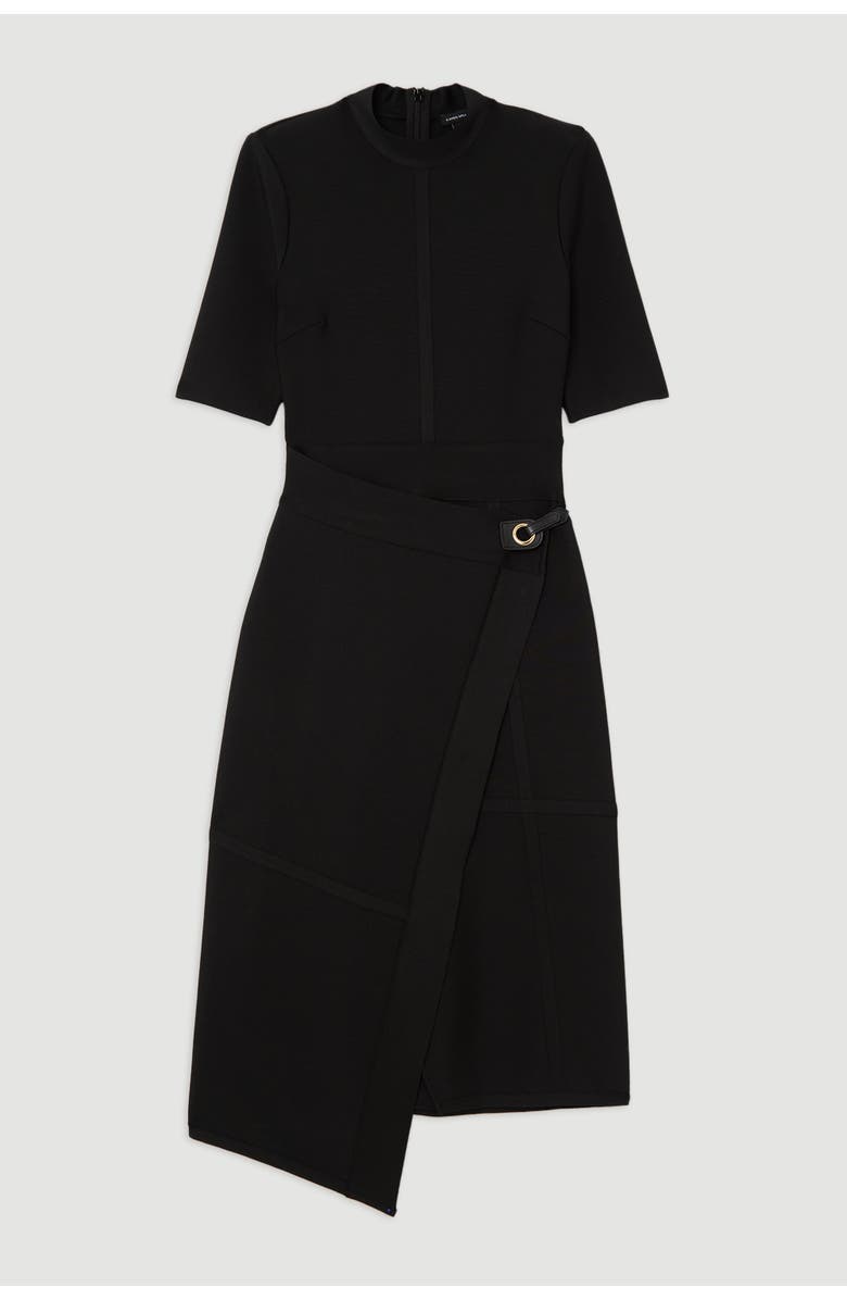 Karen Millen Asymmetric Knit Midi Dress, Alternate, color, 