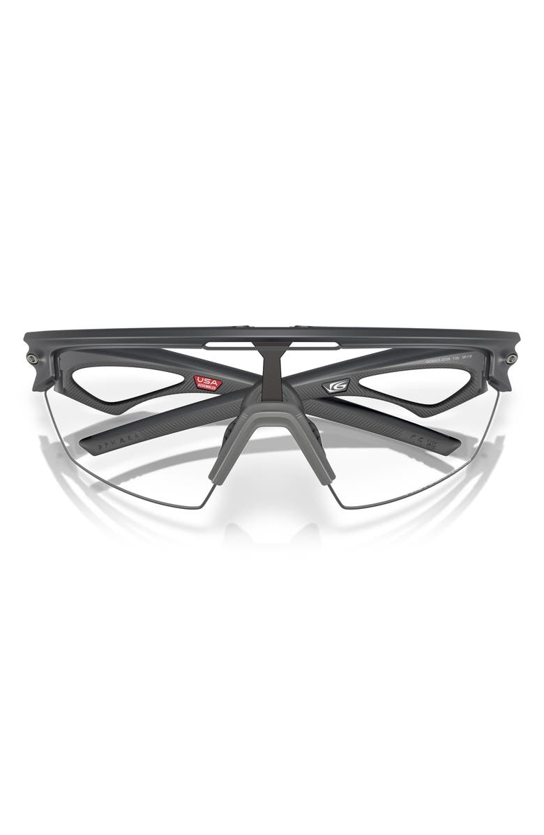 Oakley Sphaera Rectangle Sunglasses, Alternate, color, Carbon / Photochromic