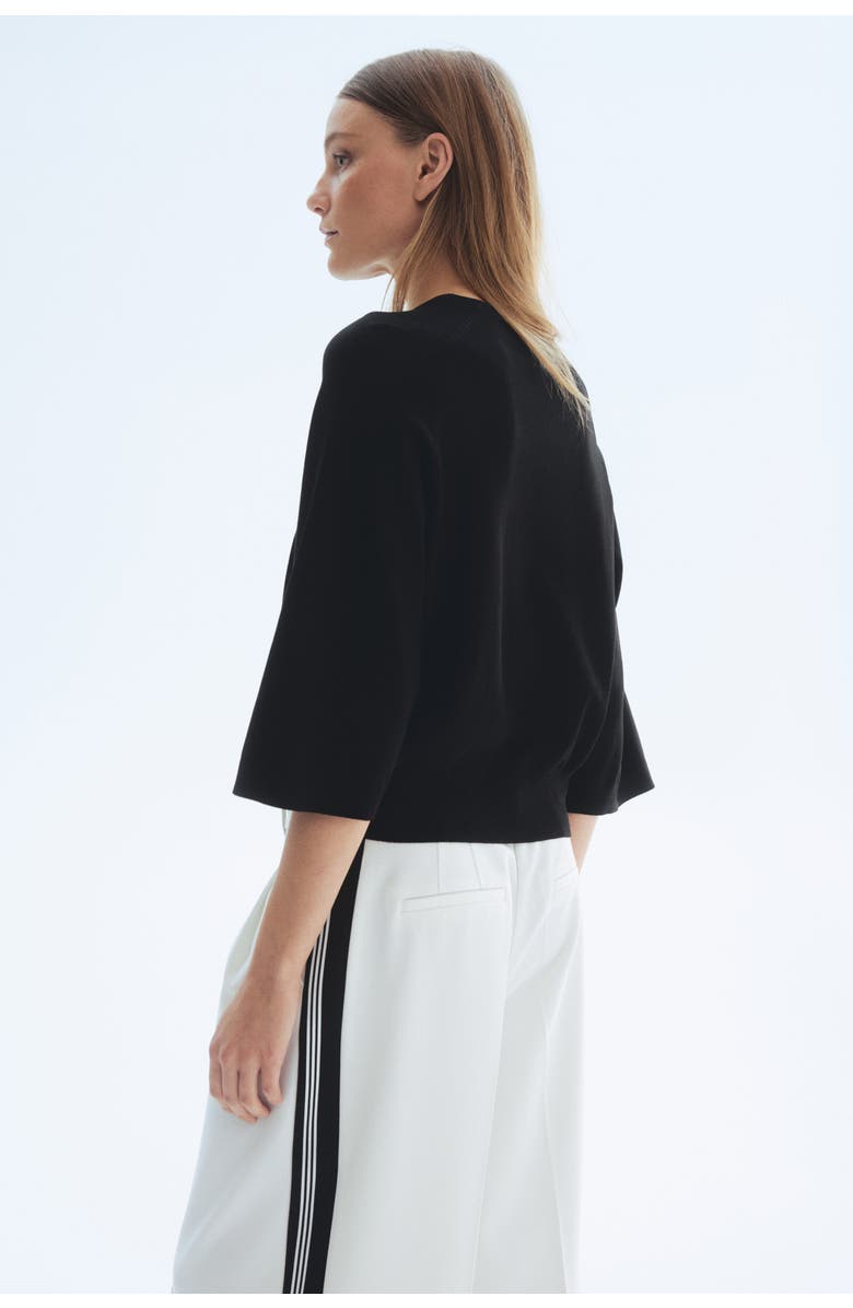 H&M Fine-knit Top, Alternate, color, Black