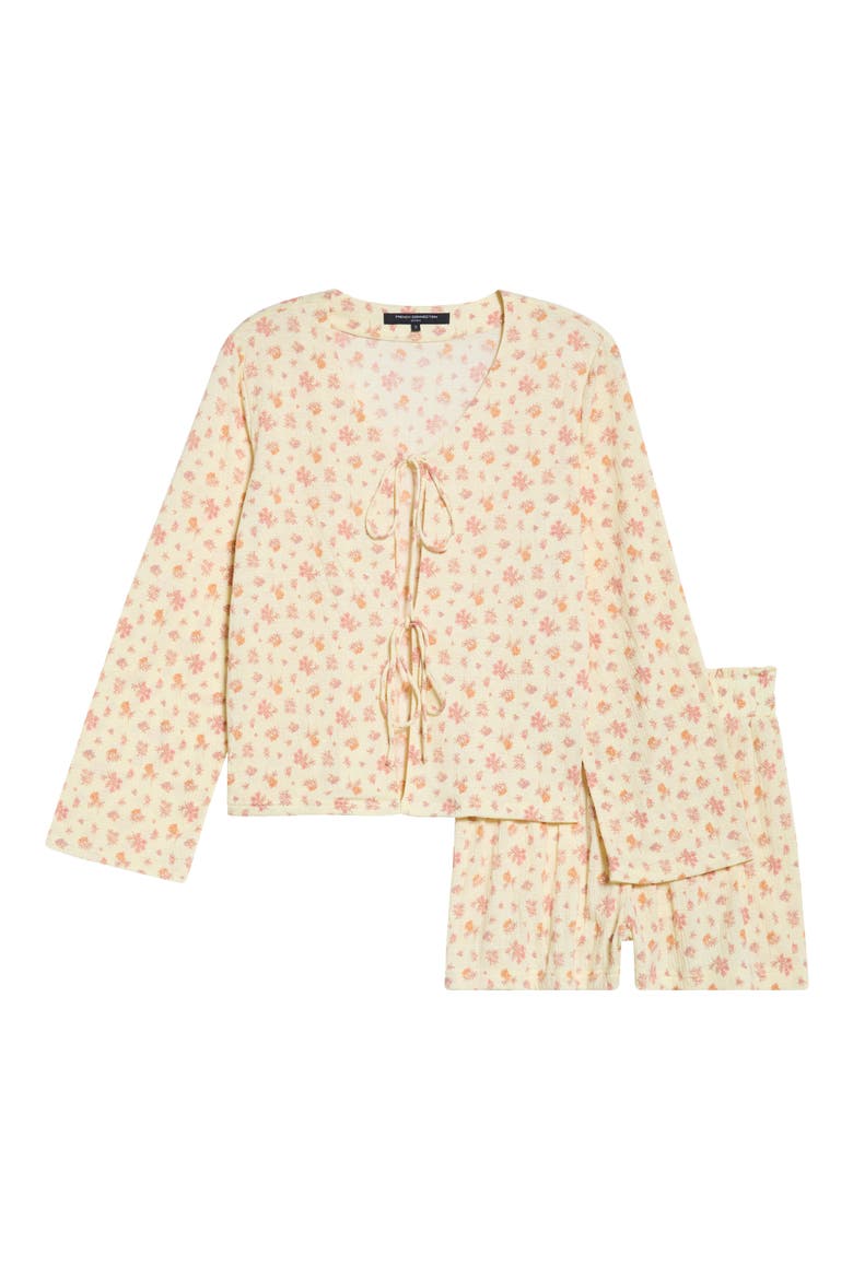 Bow Tie Short Pajamas, Alternate, color, PALE YELLOW