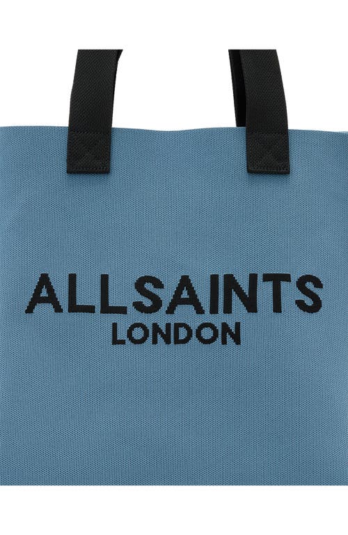 Shop Allsaints Izzy Recycled Polyester Tote In Steel Blue