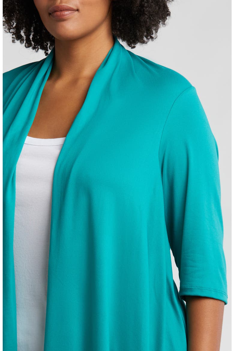 Open Front Long Cardigan, Alternate, color, JADE