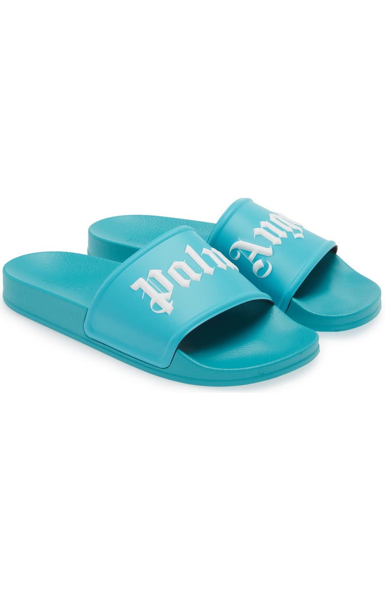 Palm Angels Logo Embossed Pool Slide Sandal, Alternate, color,