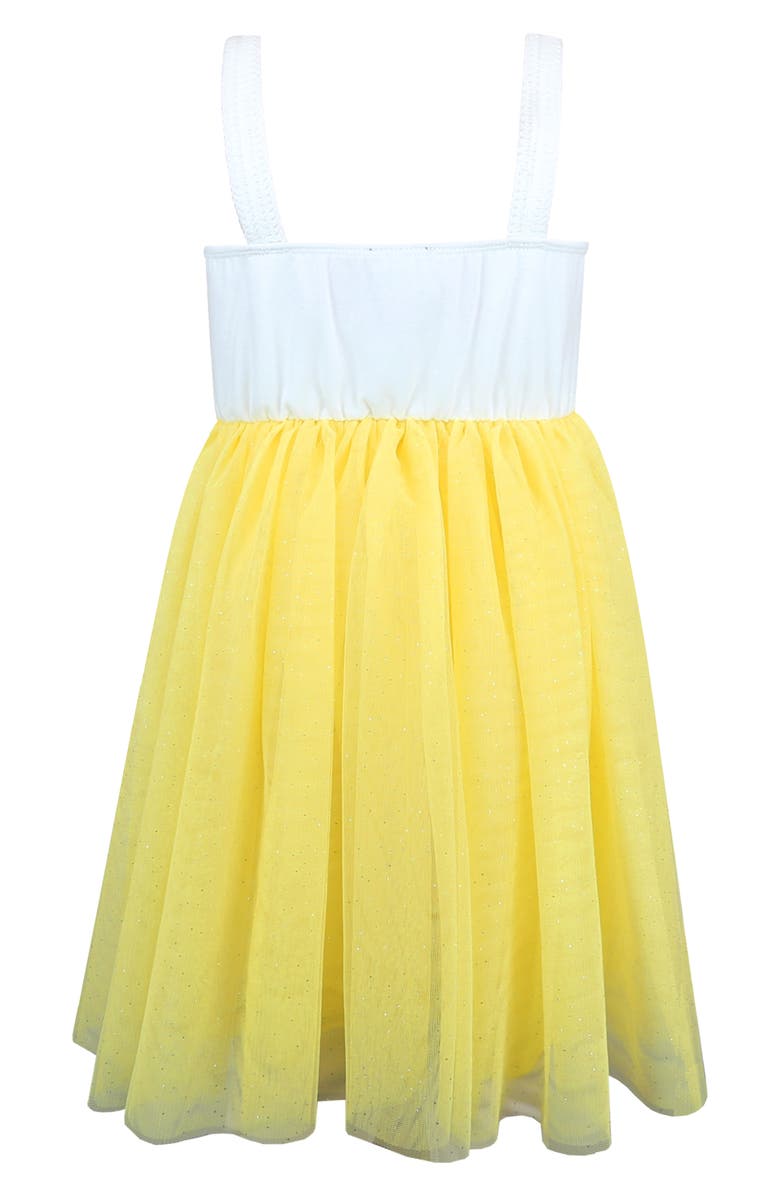Zunie Kids' Mixed Media Dress, Alternate, color, Ivory Yellow