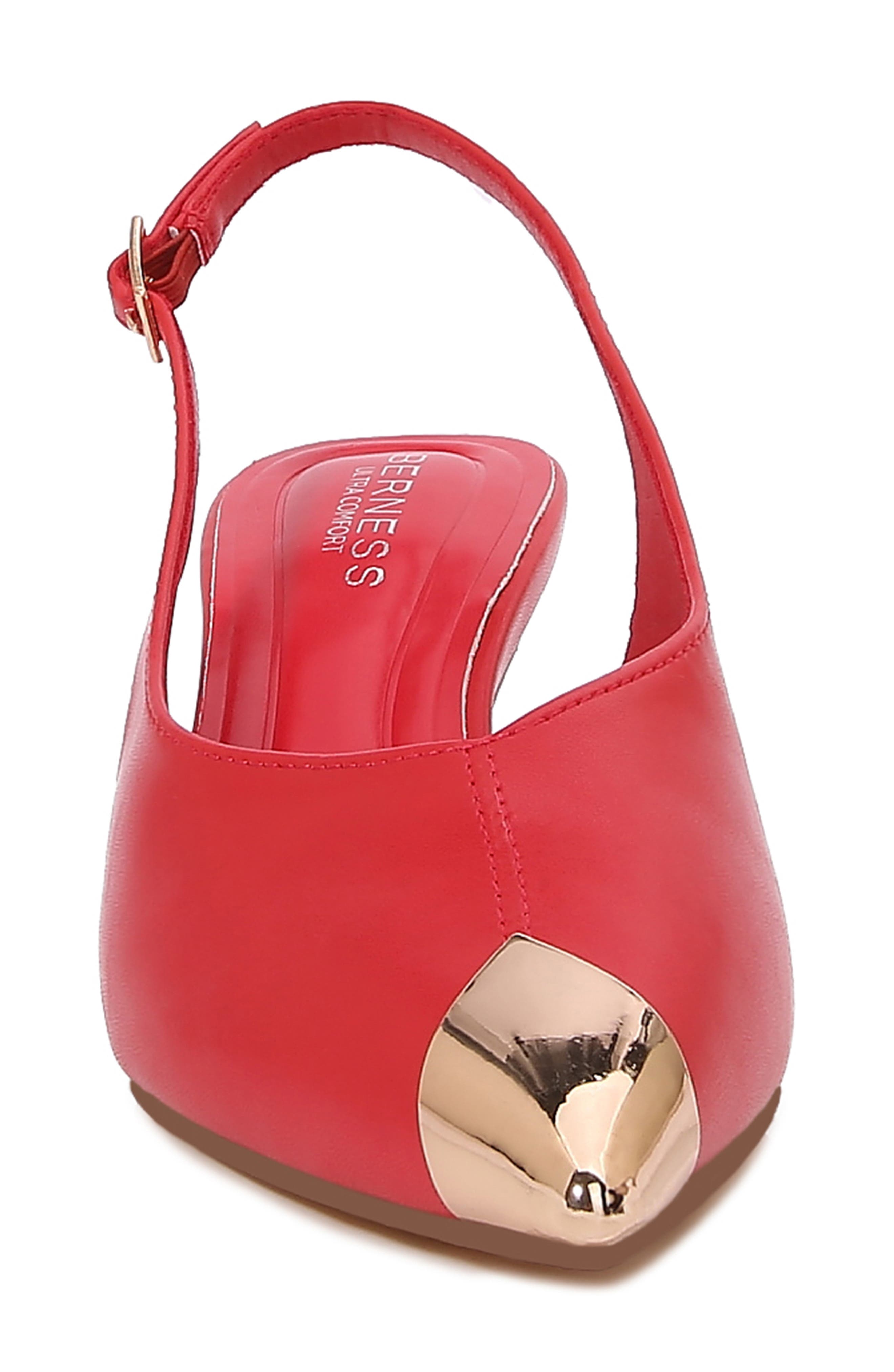 Vianna Cap Toe Slingback Pump, Alternate, color, RED