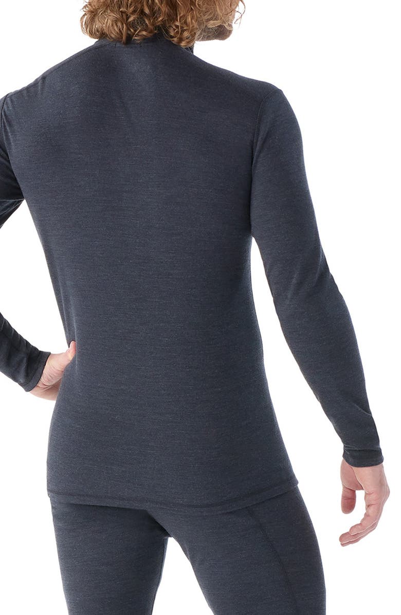 Smartwool Classic Thermal Merino Base Layer Quarter Zip Pullover, Alternate, color, Charcoal Heather