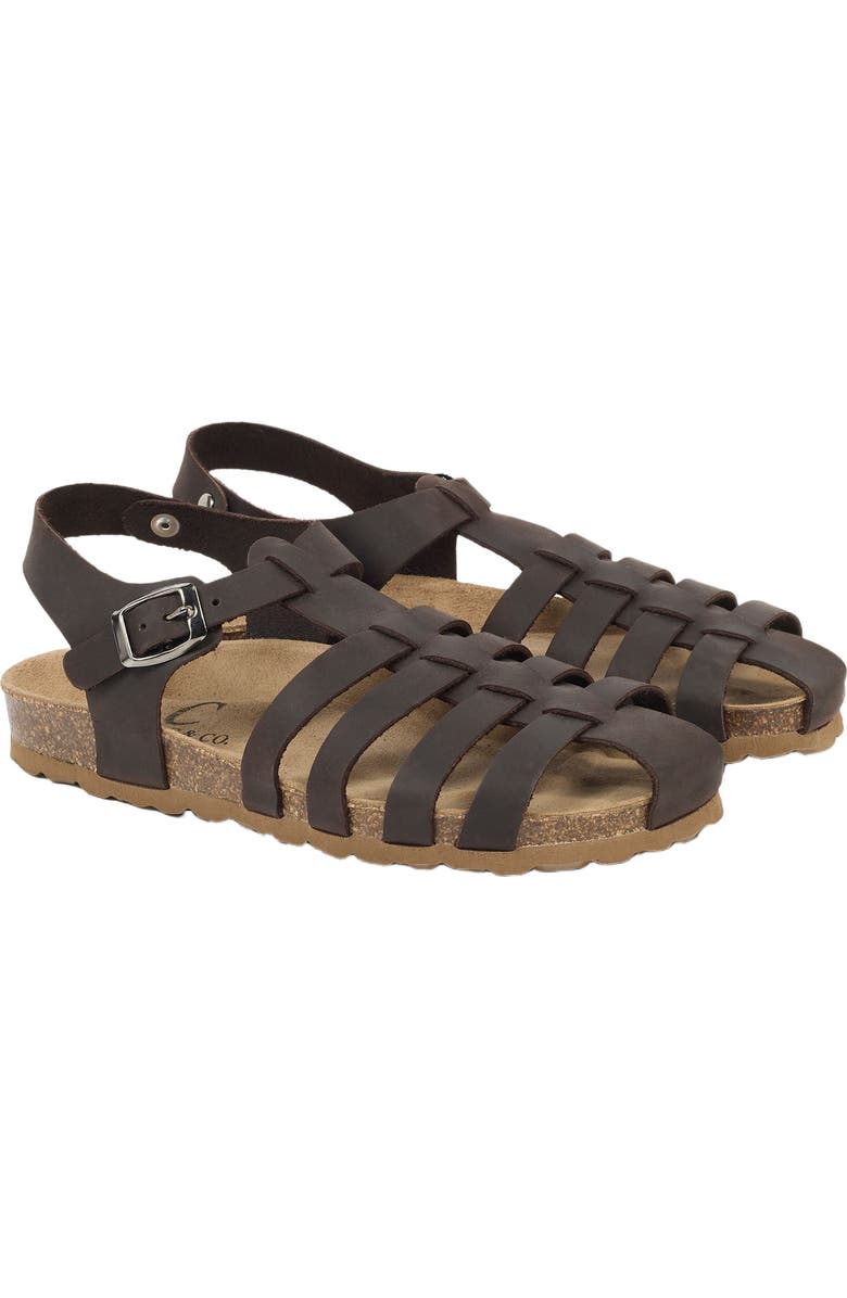Celtic & Co. Fisherman's Flat Sandal, Main, color, Ebony