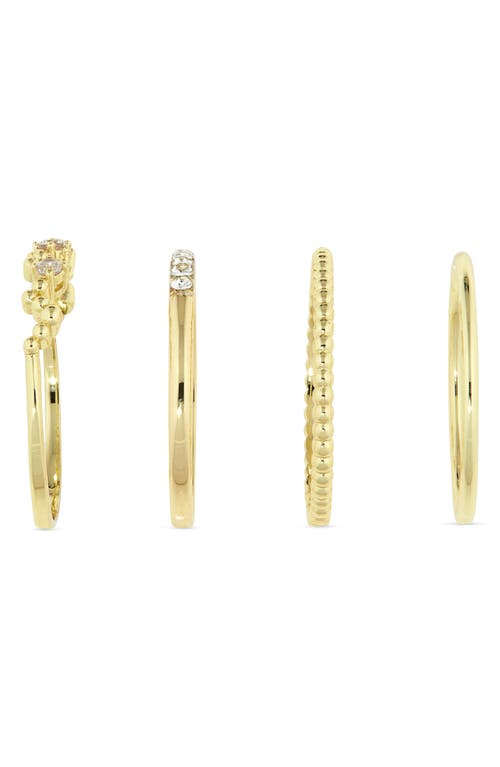 COVET COVET SET OF 4 CRYSTAL STACKABLE RINGS 