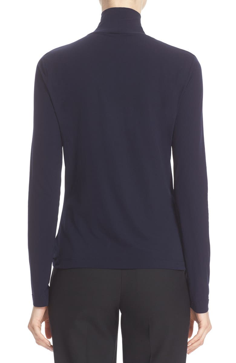 ST. JOHN Nuda Fine Jersey Turtleneck Top, Alternate, color, Nv00 Navy