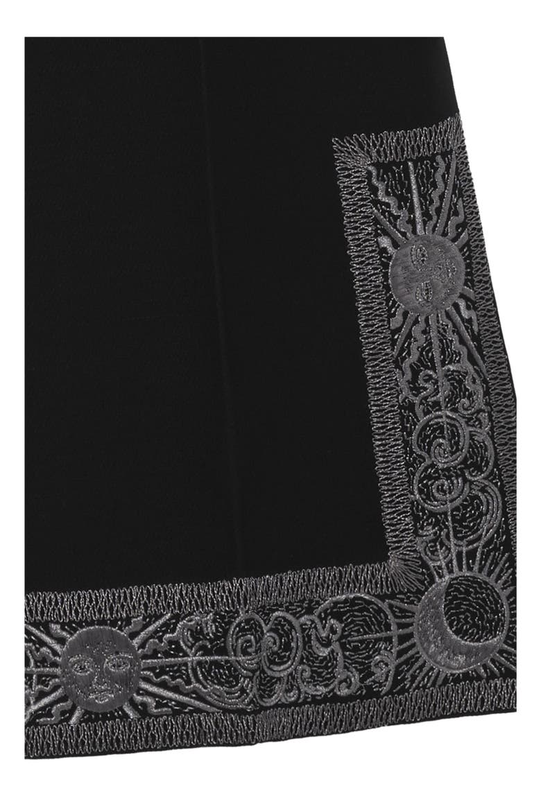 Cropped Embroidered Wool Silk Flared Trousers, Alternate, color, Black