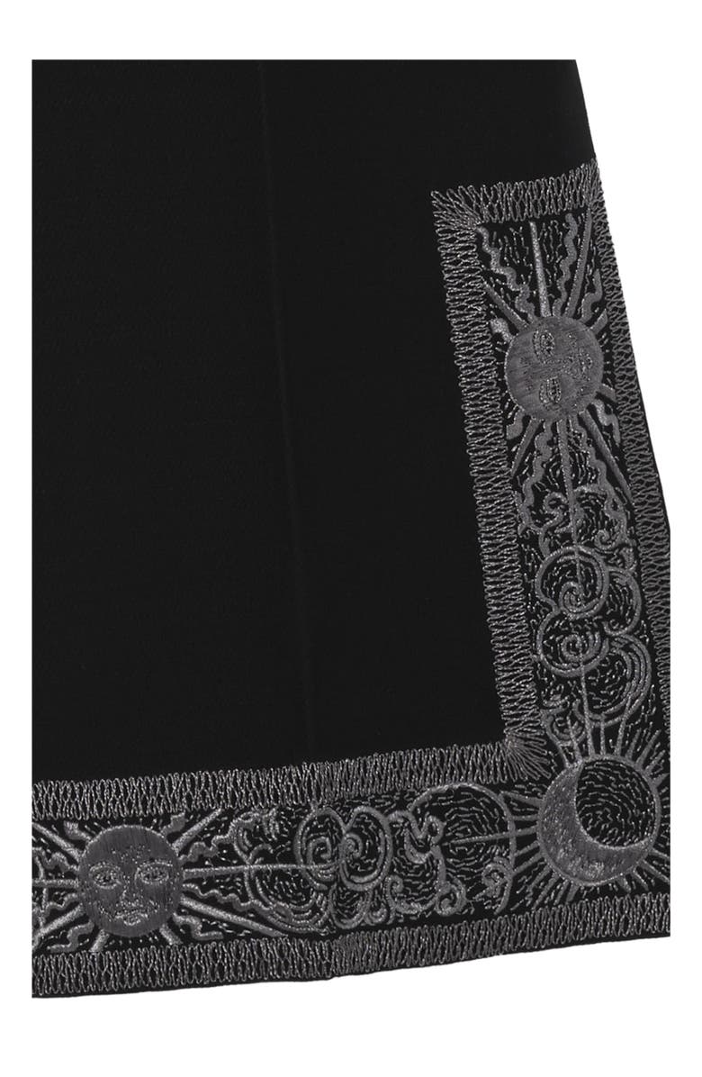 Burberry Cropped Embroidered Wool Silk Flared Trousers, Alternate, color, Black