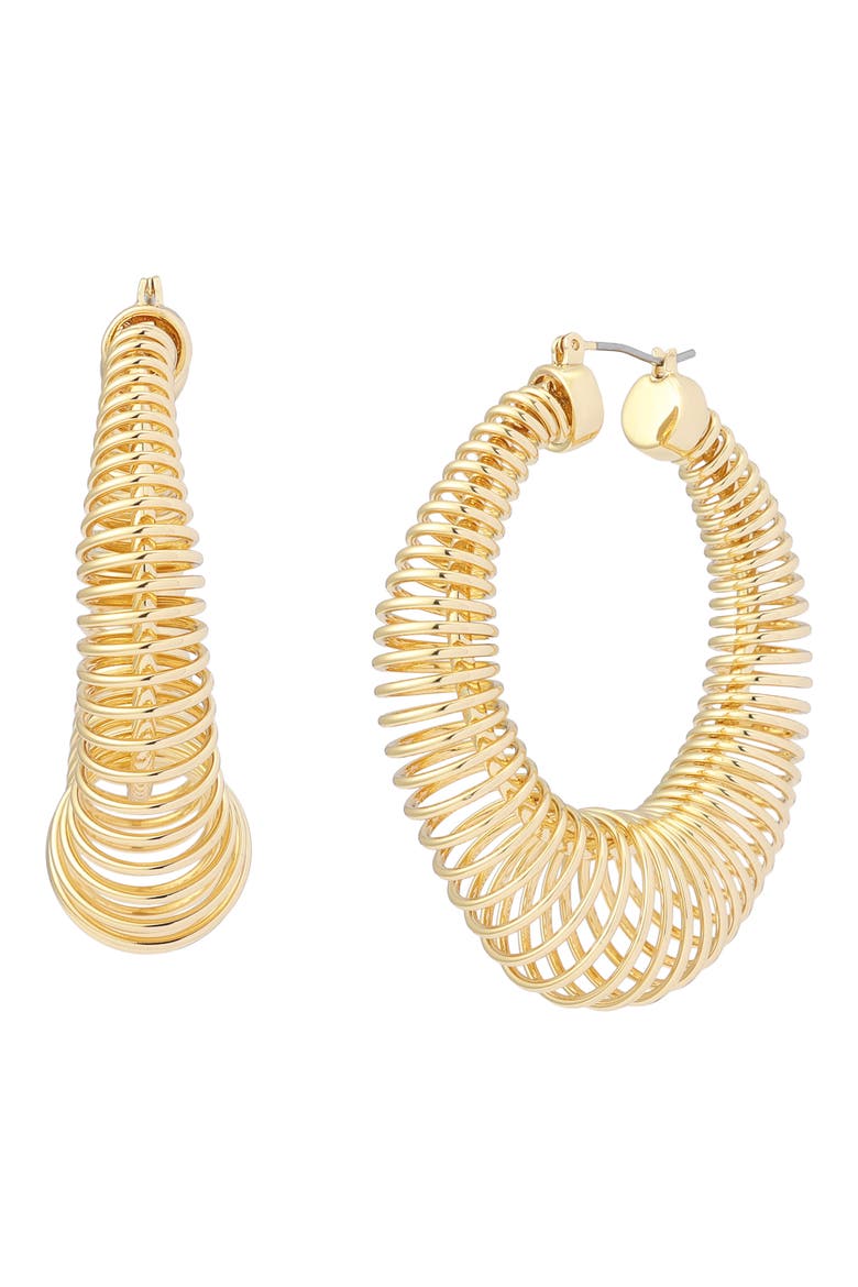 Coiled Hoop Earrings, Main, color, GOLD