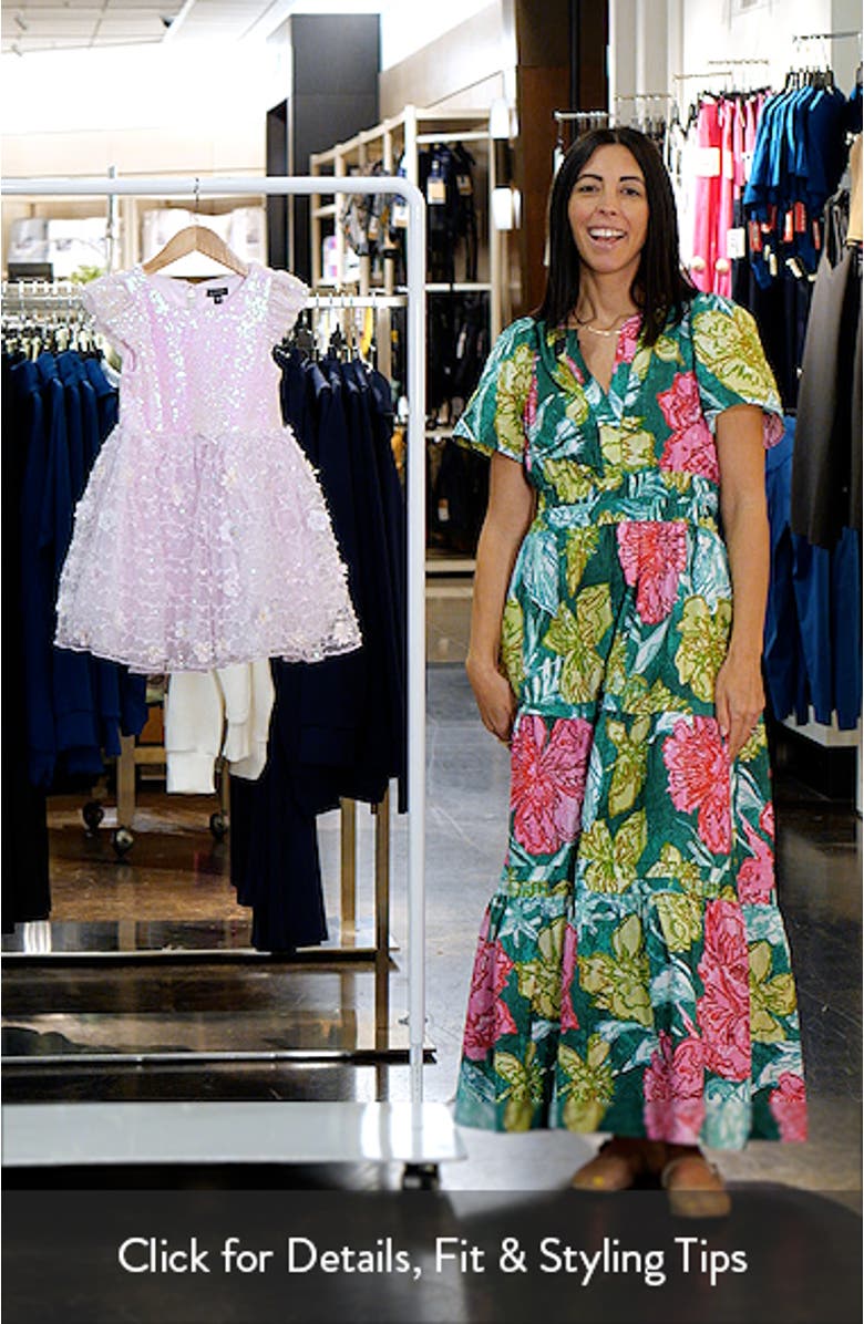 Kids' Sequin Flutter Sleeve Party Dress, sales video thumbnail