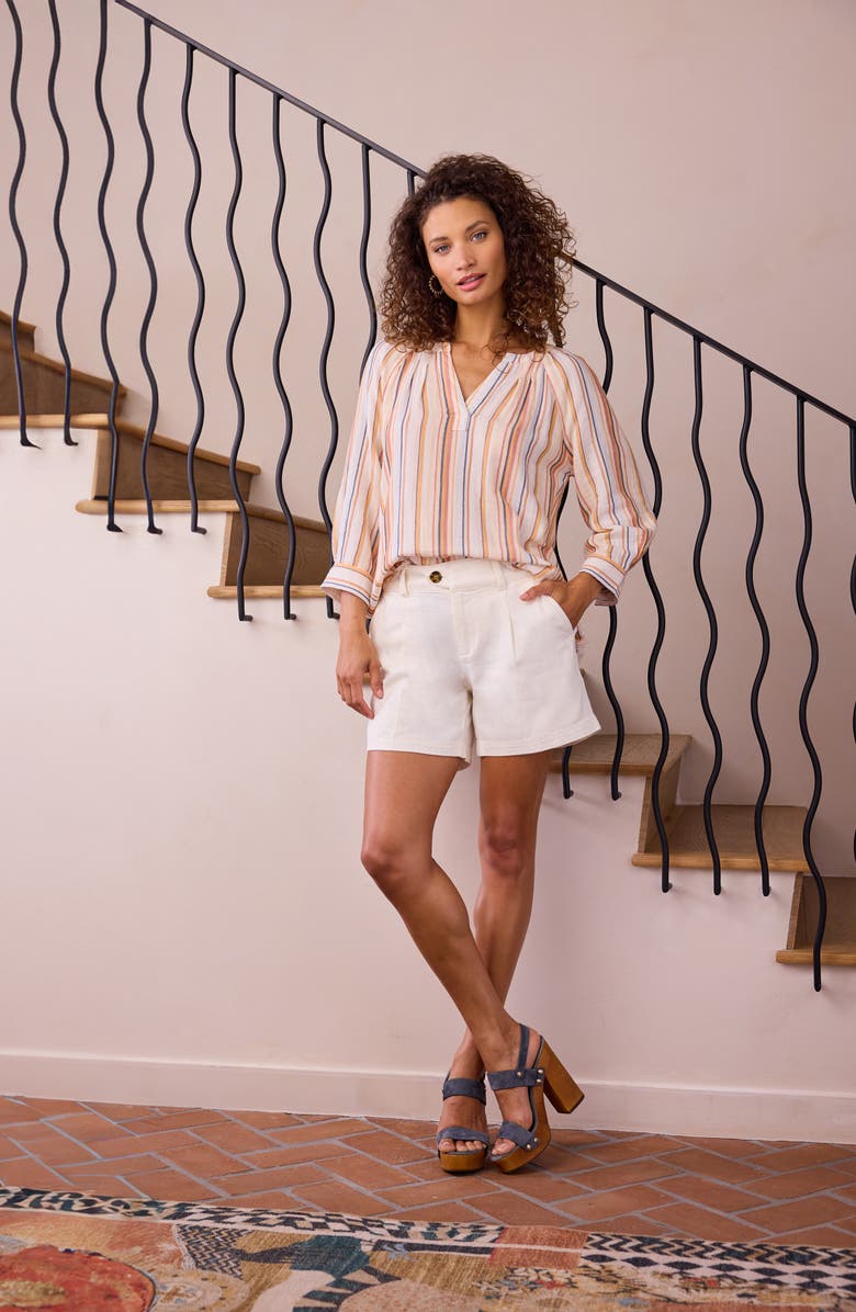 Liverpool Los Angeles Fray Hem Cotton Top, Alternate, color, 