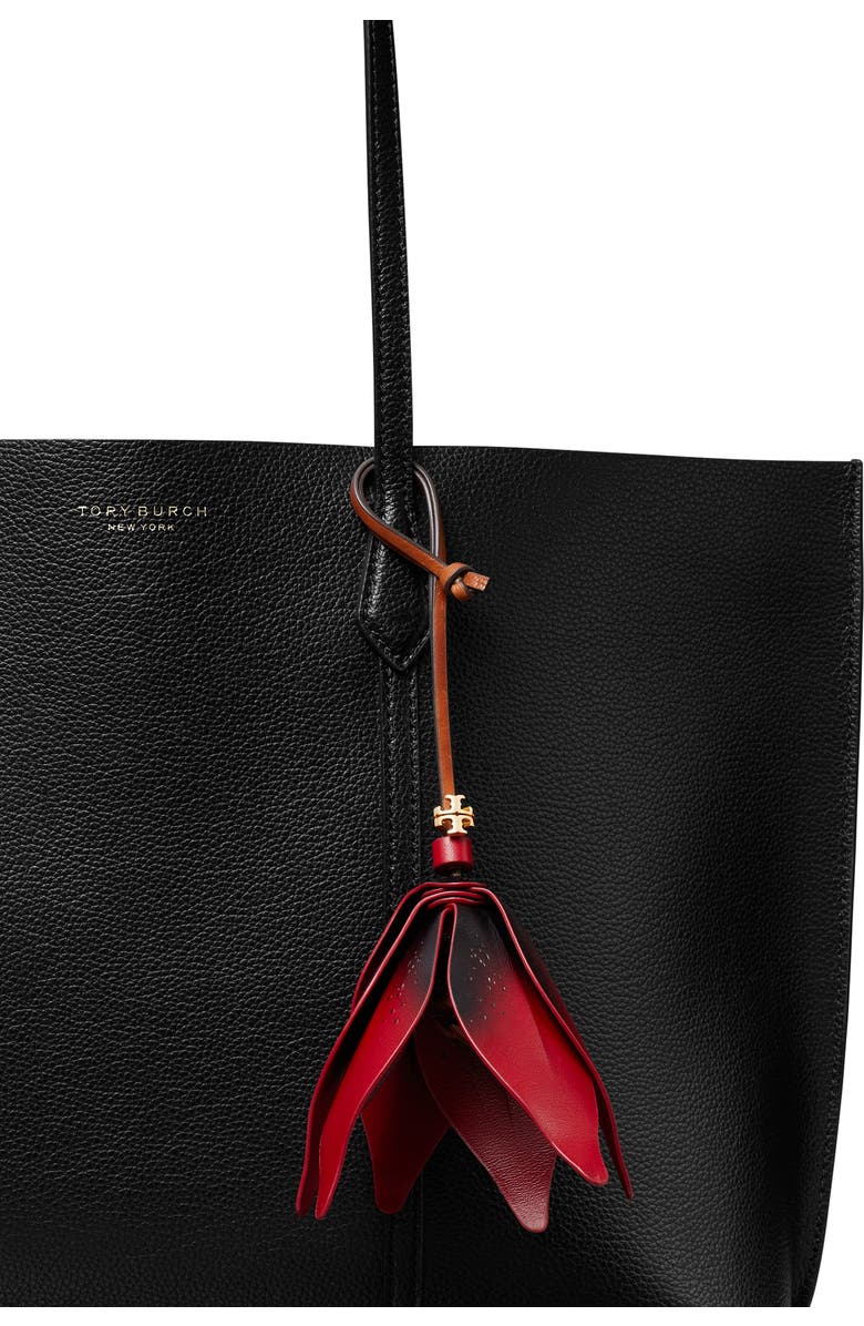 Tory Burch Flower Bag Charm, Alternate, color, Red