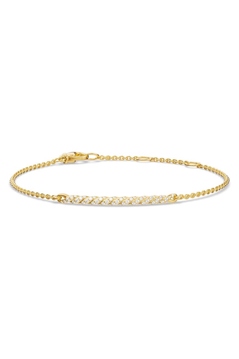 18k Gold Diamond Smile Chain Bracelet, Alternate, color, GOLD
