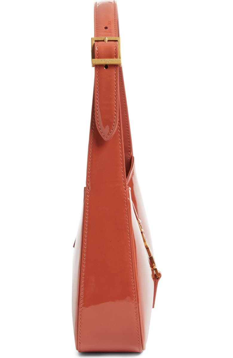 Saint Laurent Small Le 5 à 7 Patent Leather Hobo Bag, Alternate, color, Mild Rose