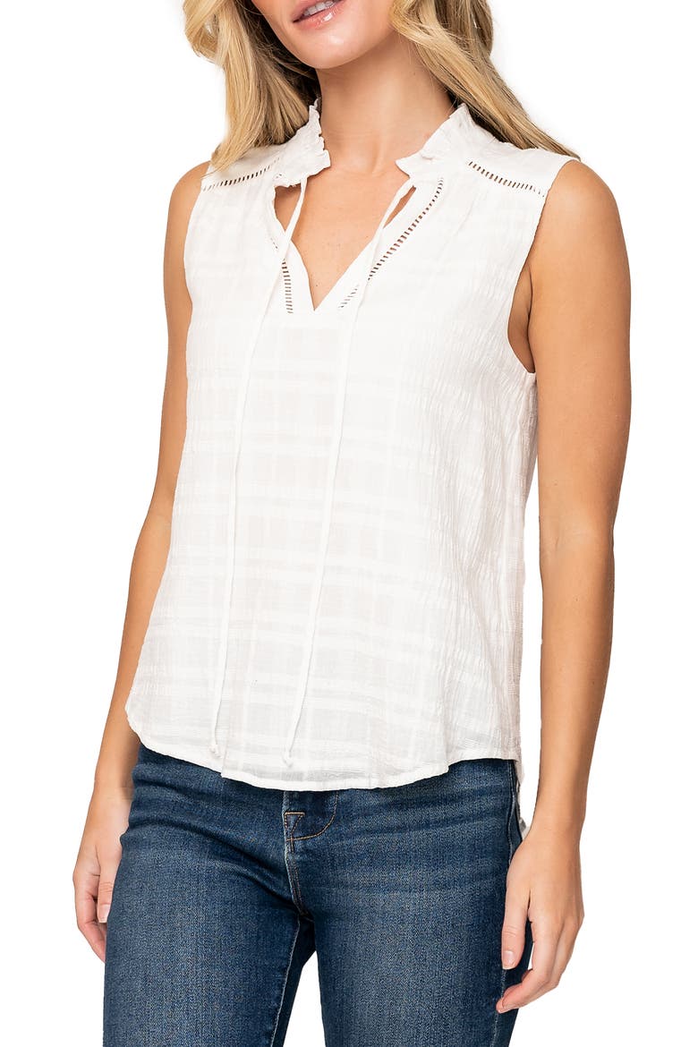 Cameron Cotton Gauze Tank Top, Main, color, WHITE