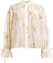AllSaints Delphine Floral Button-Up Top