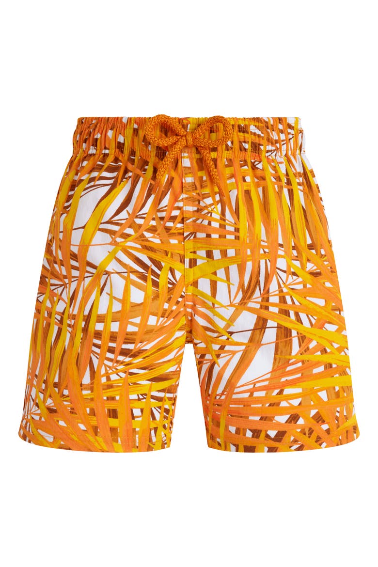 Kids' Palm Leaves Stretch Swim Shorts, Alternate, color, MANGUE