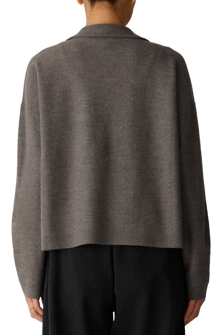 Notch Collar Cardigan, Alternate, color, COBBLESTONE