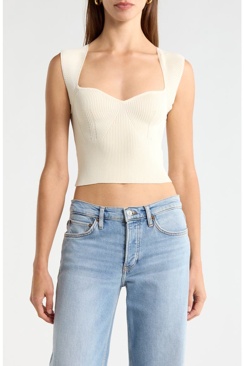Sweetheart Sleeveless Sweater Top, Main, color, IVORY