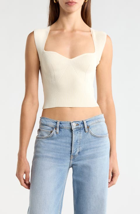Sweetheart Sleeveless Sweater Top